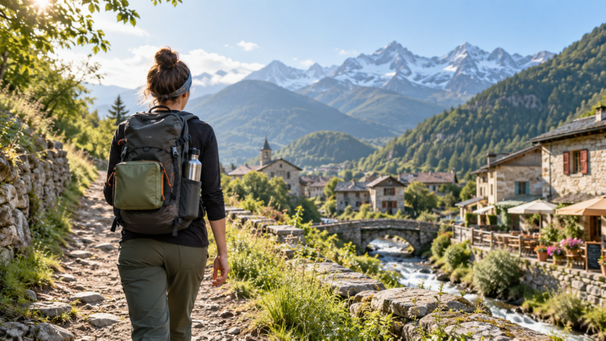 Traveler looking out over a stunning bucket list landscape